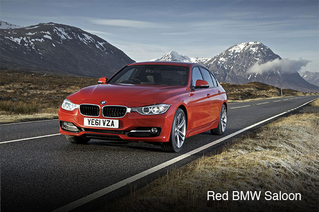Red BMW Saloon